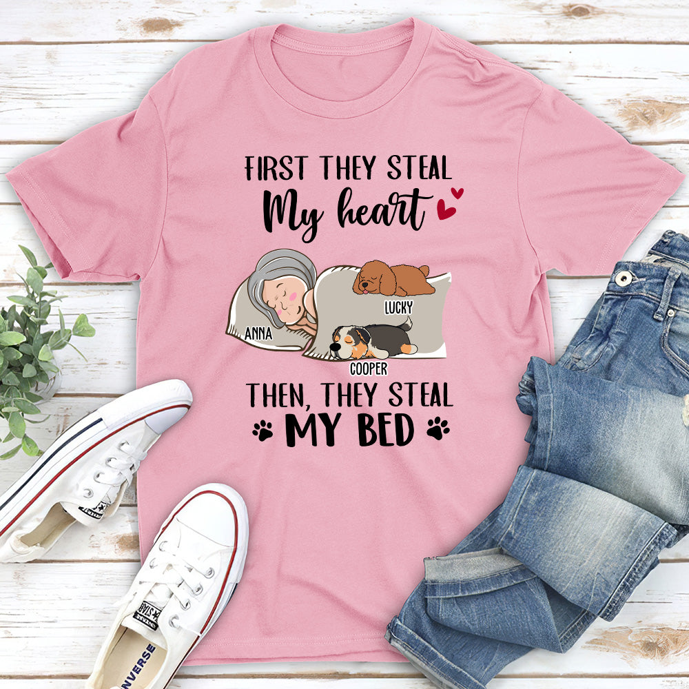 Personalized Unisex 'My Heart My Bed' Pet Lover T-shirt - Ideal Gift