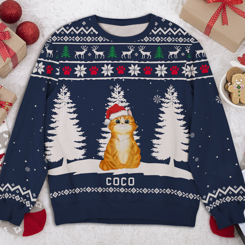 Customizable Winter Pet All-Over Print Sweatshirt: Ideal Gift for Pet Lovers