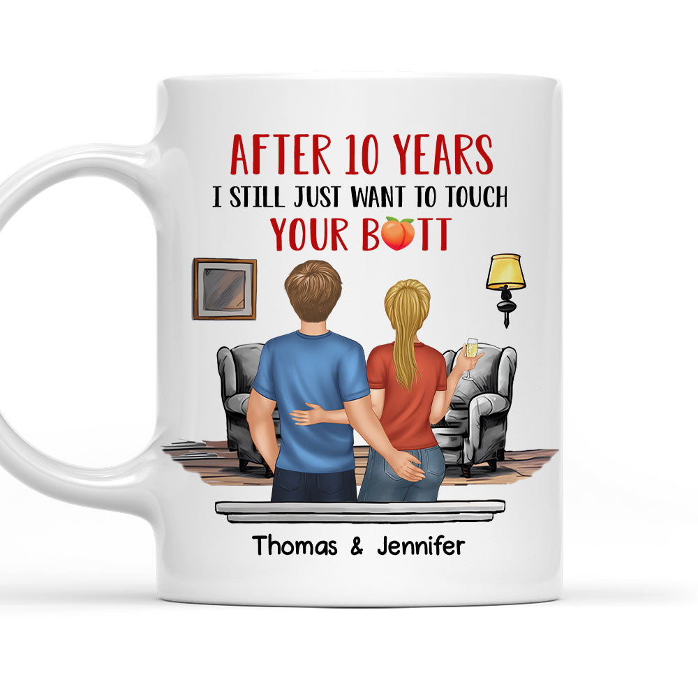 Personalized Custom 'Touch Your Butt' Coffee Mug - Ideal Gift for Couples