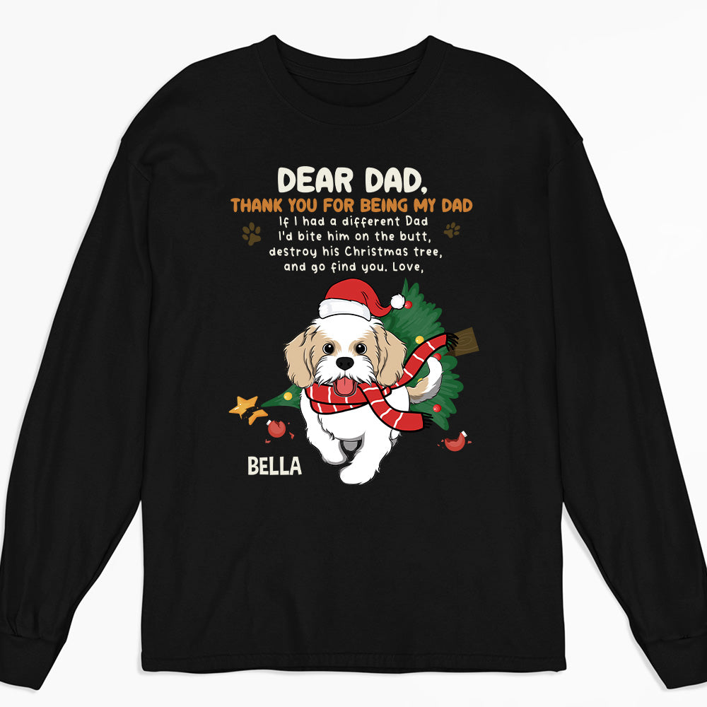 Personalized Custom Long Sleeve Thank You T-shirt for Dad and Mom