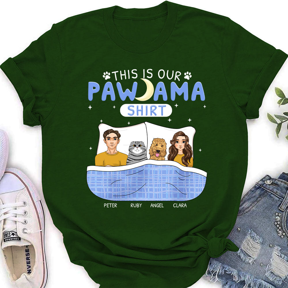 Personalized Pawjama Couple Women's T-shirt - Ideal Gift for Pet Lovers