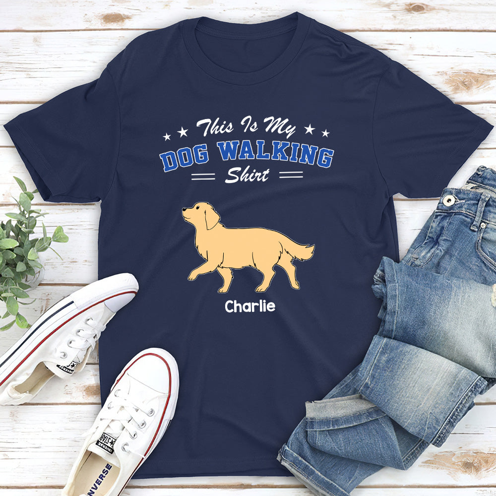 Customizable Unisex Dog Walking T-shirt - Ideal Gift for Pet Enthusiasts