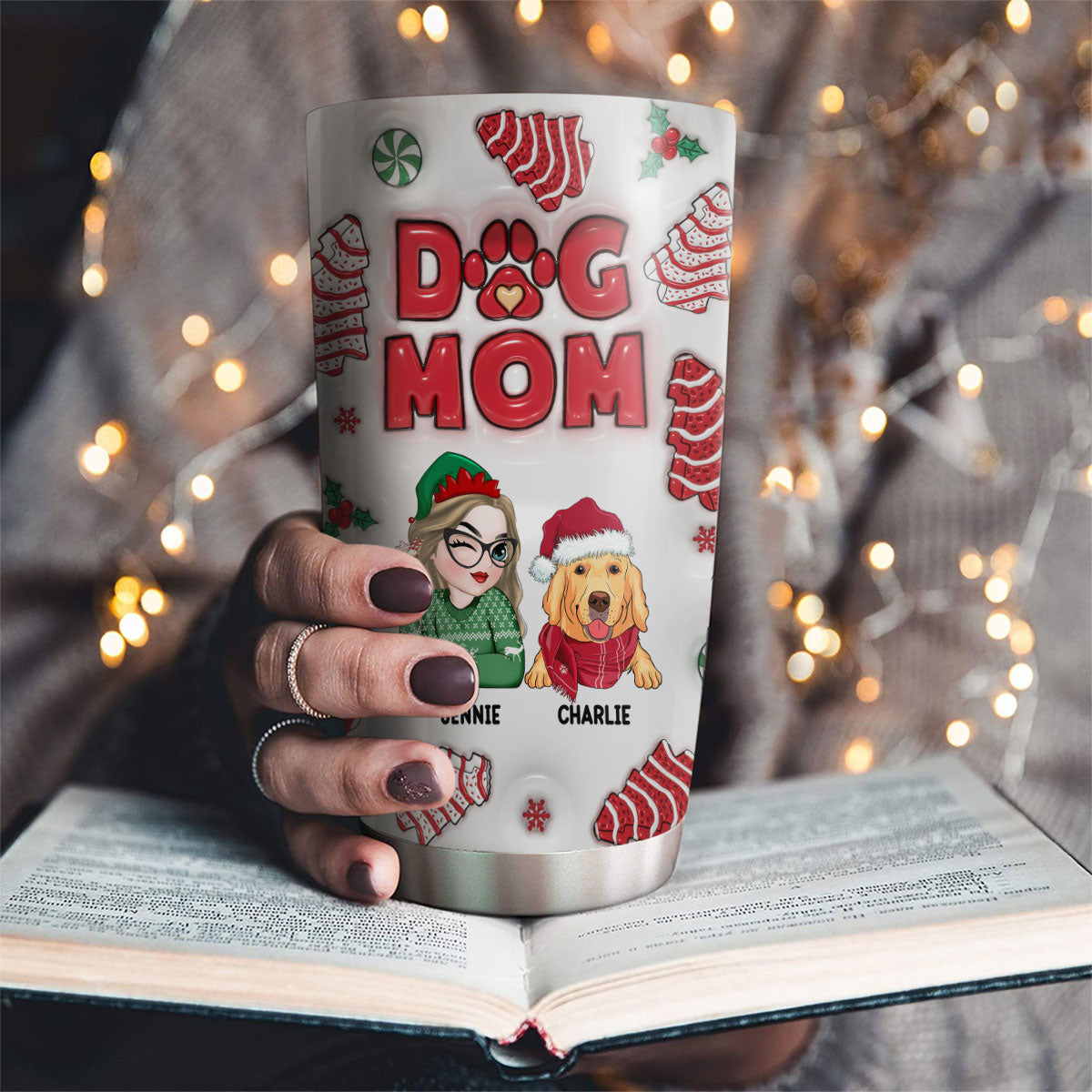 Customizable 3D Inflated Effect Tumbler - Ideal Dog Mom Christmas Gift