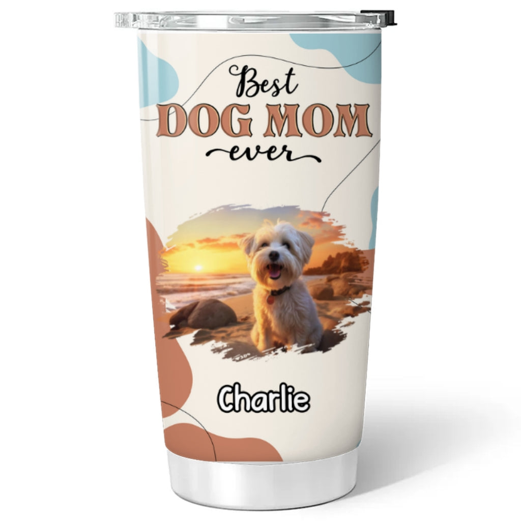 Best Dog Mom and Dad Ever Personalized Custom Tumbler with Stunning Line Photo