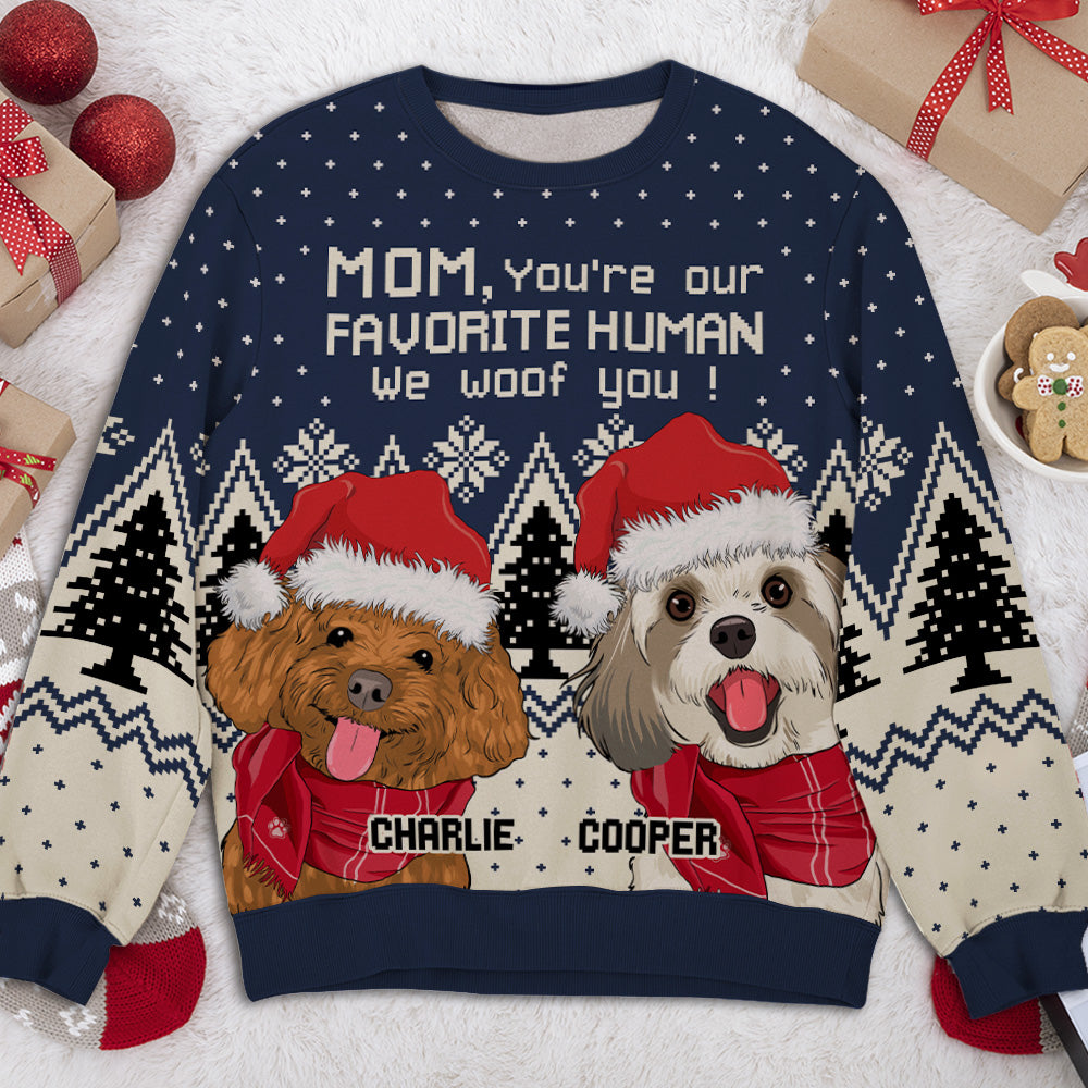 Personalized Custom All-Over-Print Favorite Human Sweatshirt - Ideal Gift for Pet Lovers