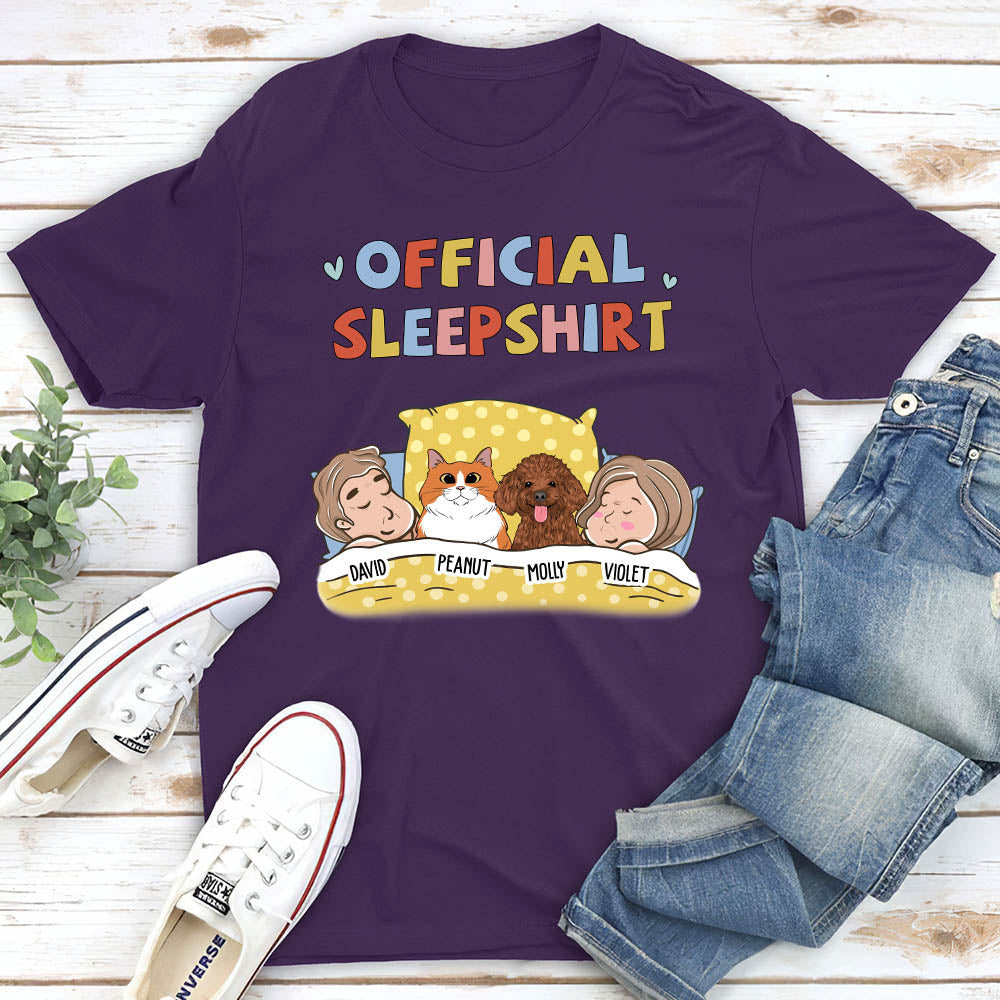 Personalized Custom Unisex Sleeping Pet Couple Sleepshirt - Ideal Gift for Pet Lovers