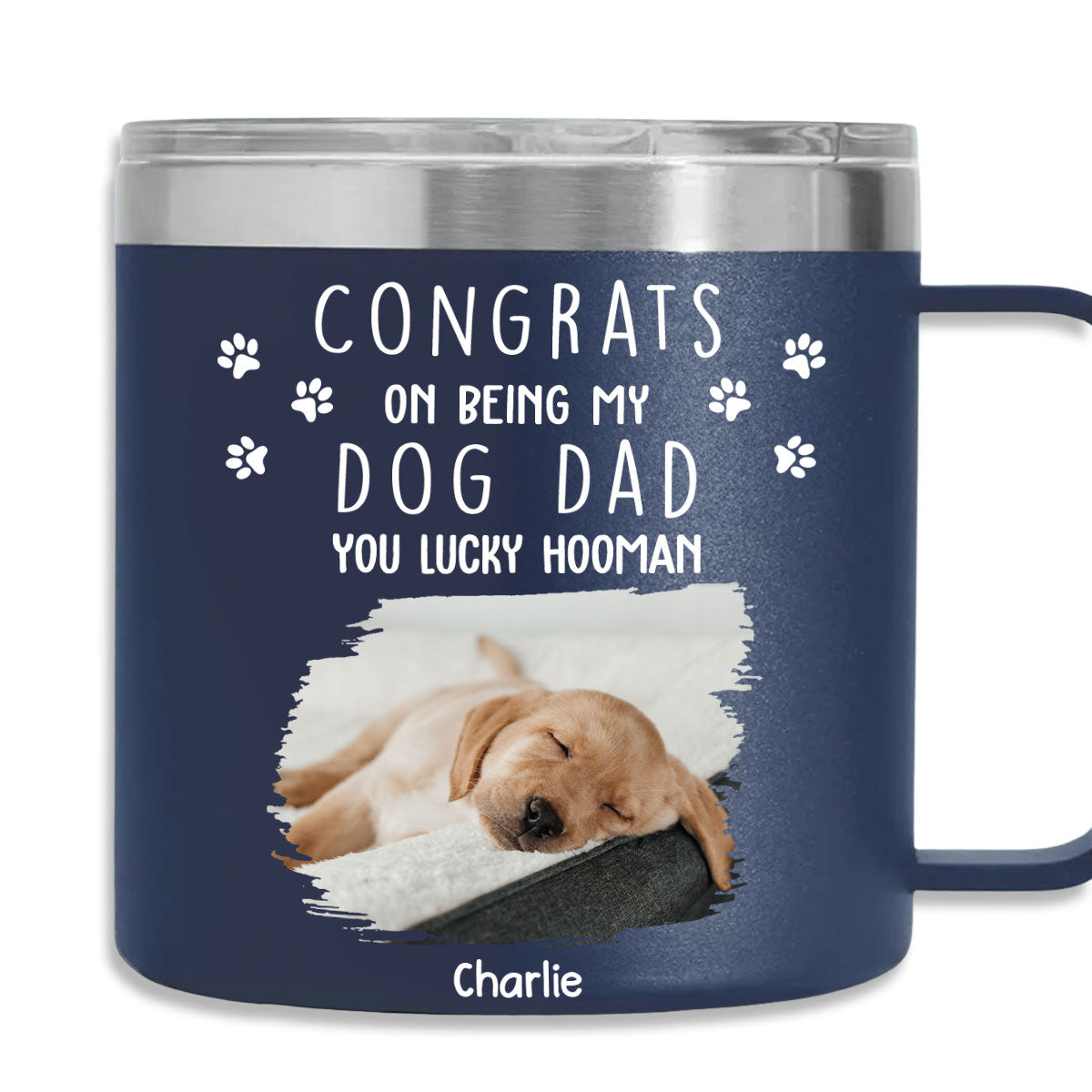 Personalized 14oz Stainless Steel Tumbler with Handle: A Thank - You Photo Keepsake