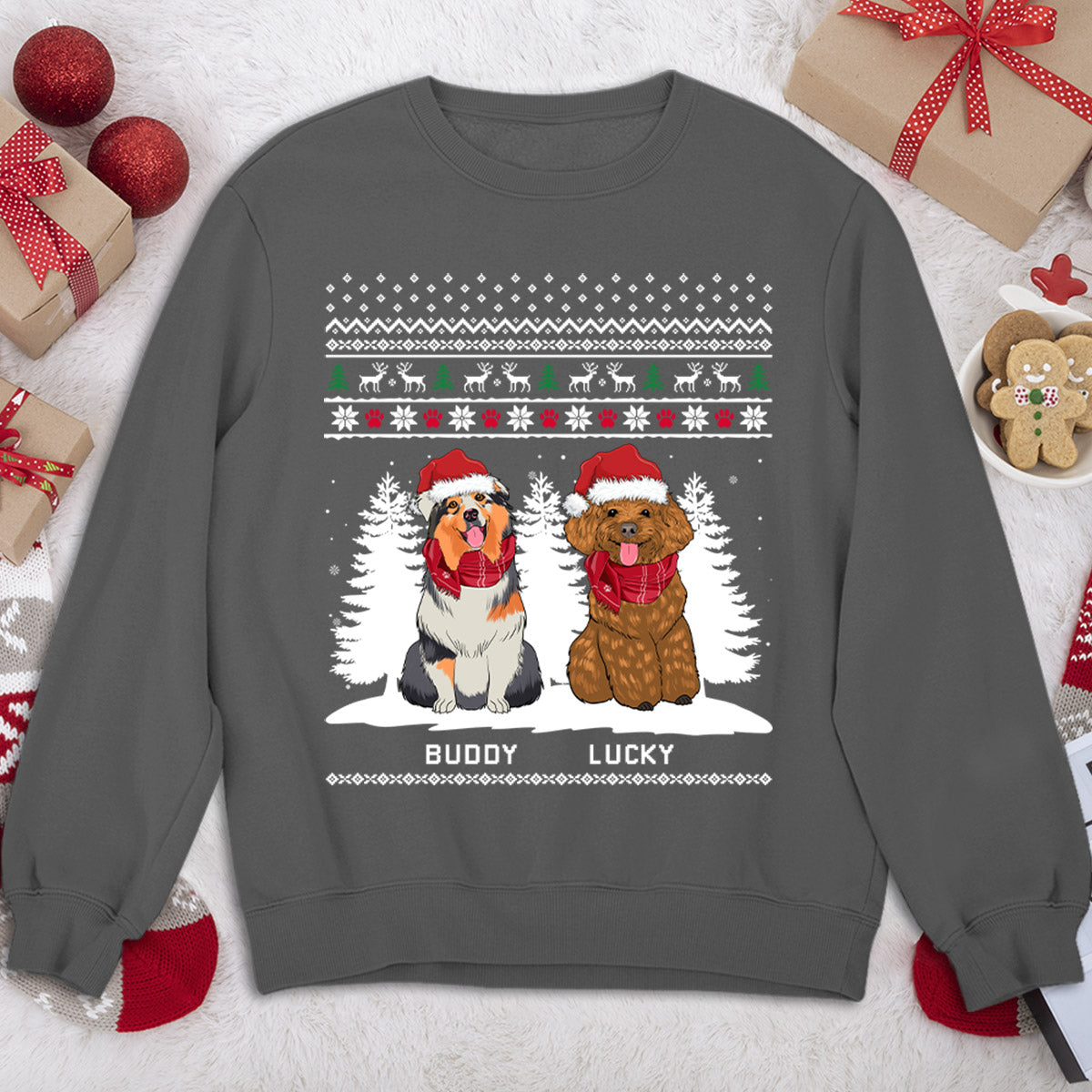 Customizable Winter Dog Sweatshirt - Ideal Gift for Pet Enthusiasts