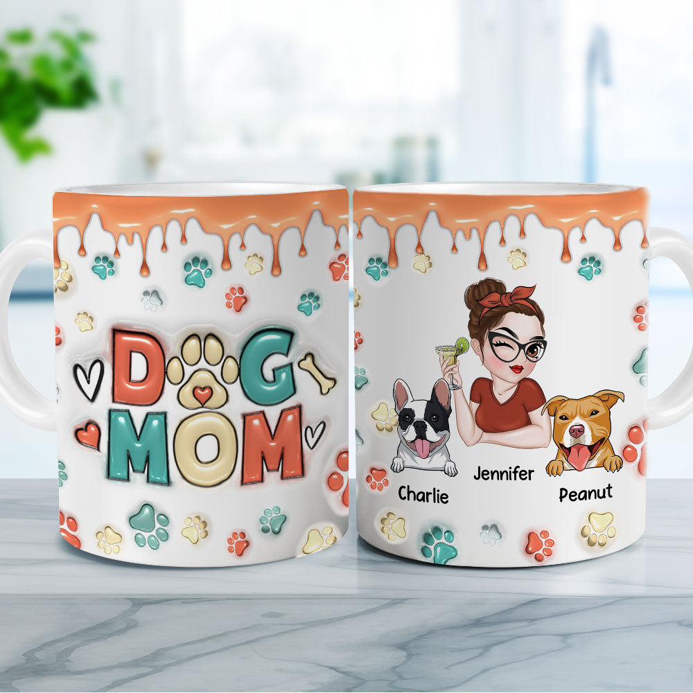 Personalized 3D Inflated Effect Mug - Ideal Gift for Dog Moms (Version 2)