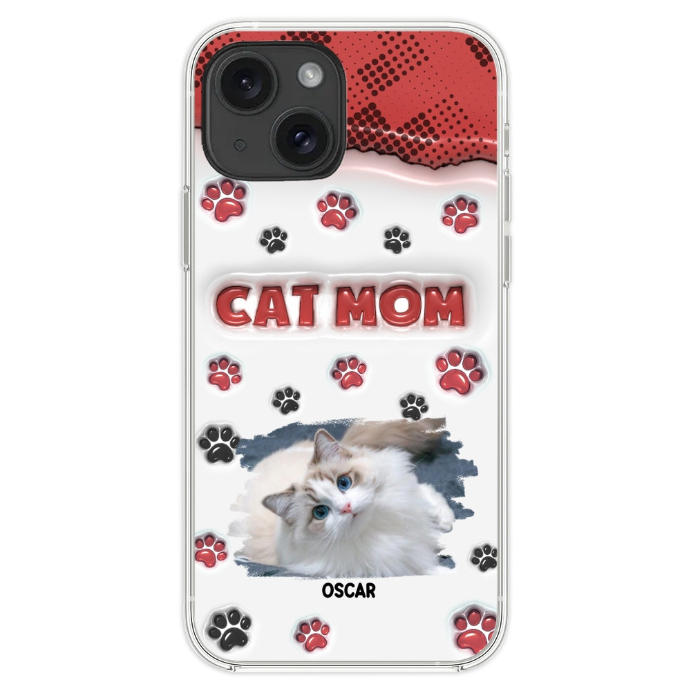 Personalized Cat Mom 3D Inflated Effect Custom Phone Case