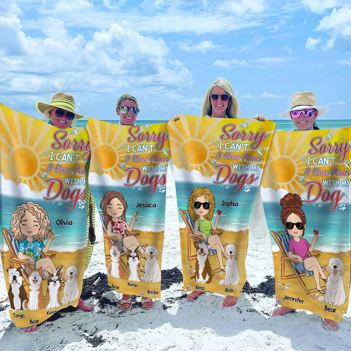 Sorry I Can't - Personalized Luxury Custom Beach Towel for Summer