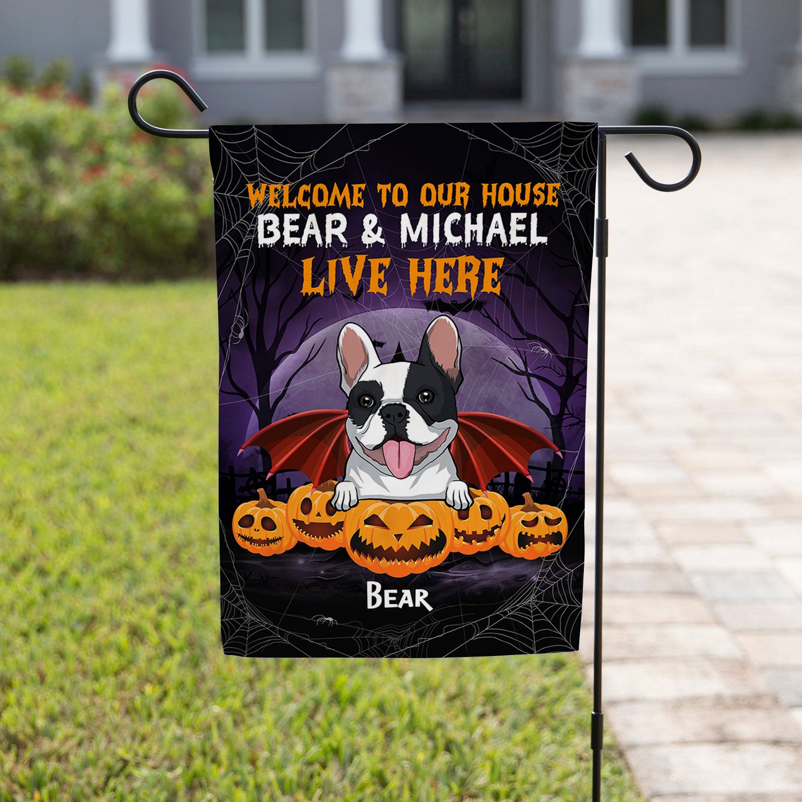 Customizable Pumpkin Dog Personalized Garden Flag