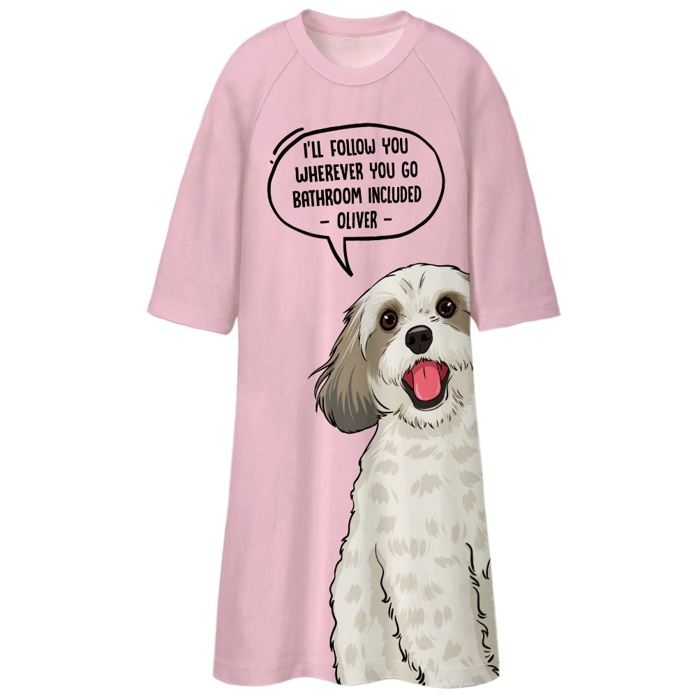 Personalized Custom 3/4 Sleeve 'I'll Follow You' Dress for Dog Moms