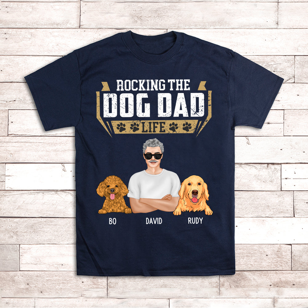 Personalized Custom Unisex Rocking Dog Dad T-shirt - Ideal Gift for Pet Lovers