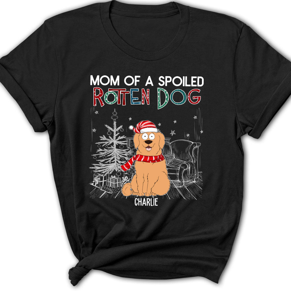 Personalized Custom Women's 'Dad Of A Spoiled Rotten Dog 2' T-shirt - Ideal Gift for Pet Lovers