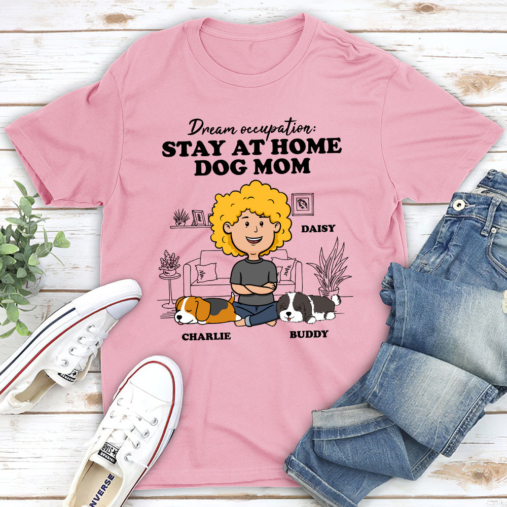 Customizable Stay-at-Home Dog Mom Unisex T-shirt - Ideal Gift for Pet Lovers