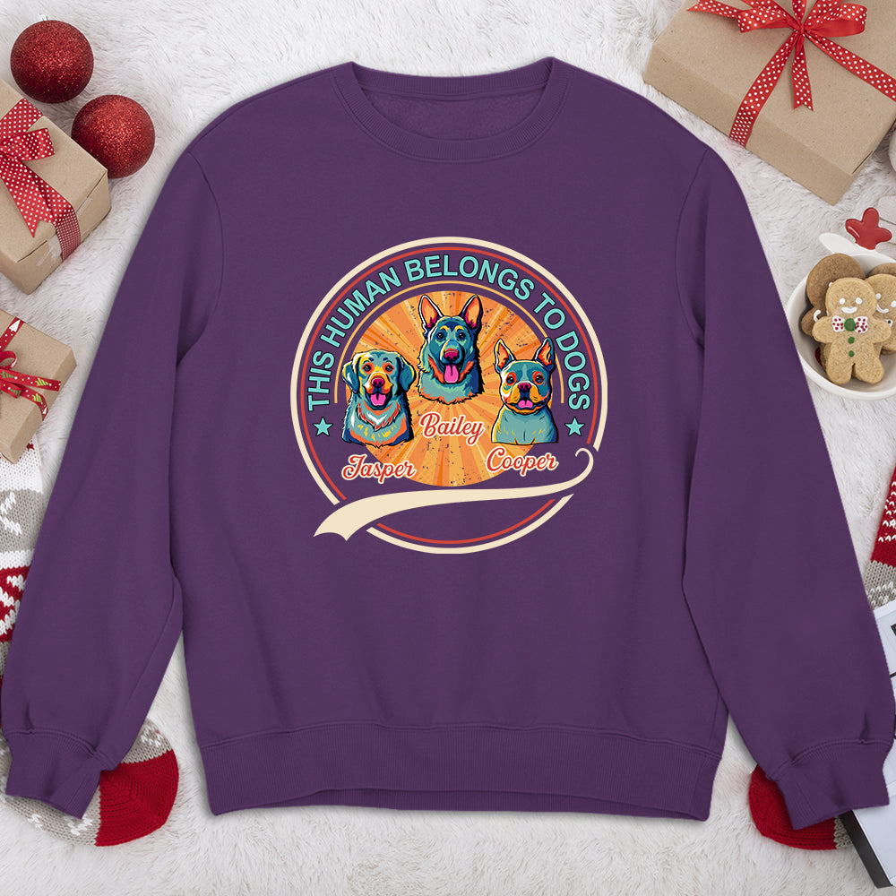 Personalized Human Belongs Popart Custom Sweatshirt - Ideal Gift for Pet Lovers
