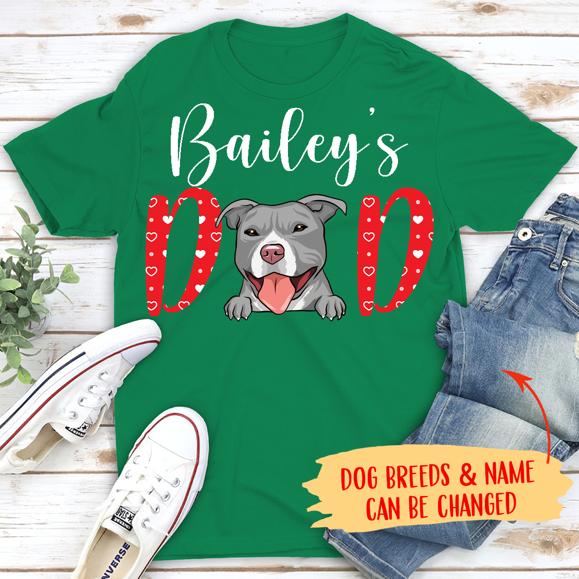 Valentine Personalized Custom Unisex T-shirt for Dog Moms and Dads
