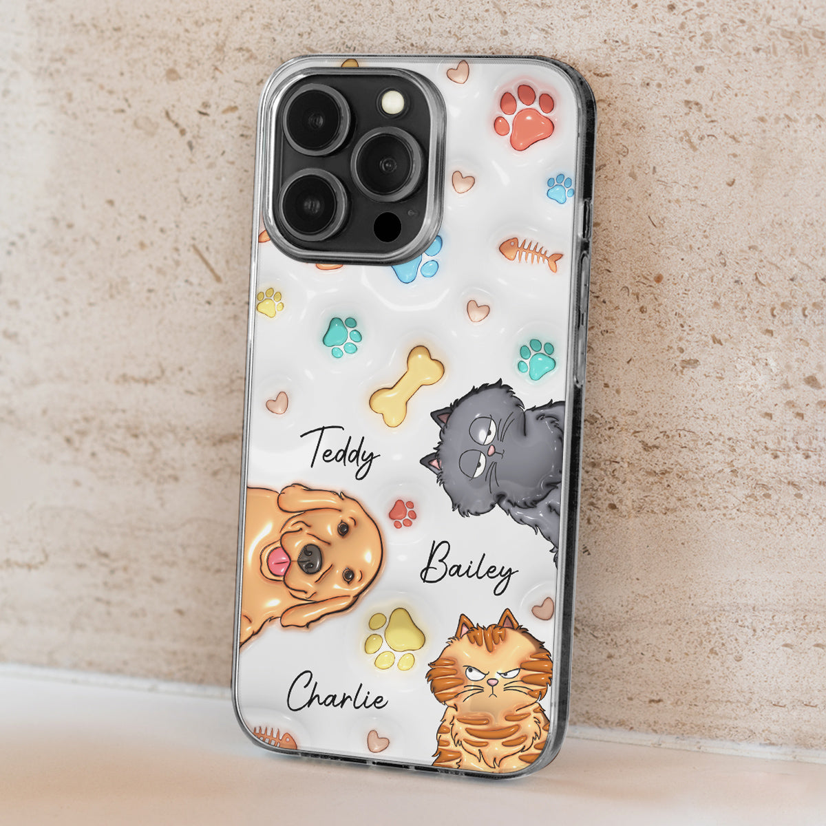 Personalized 3D Inflated Effect Custom Phone Case for Your Fur Babies and Loved Ones