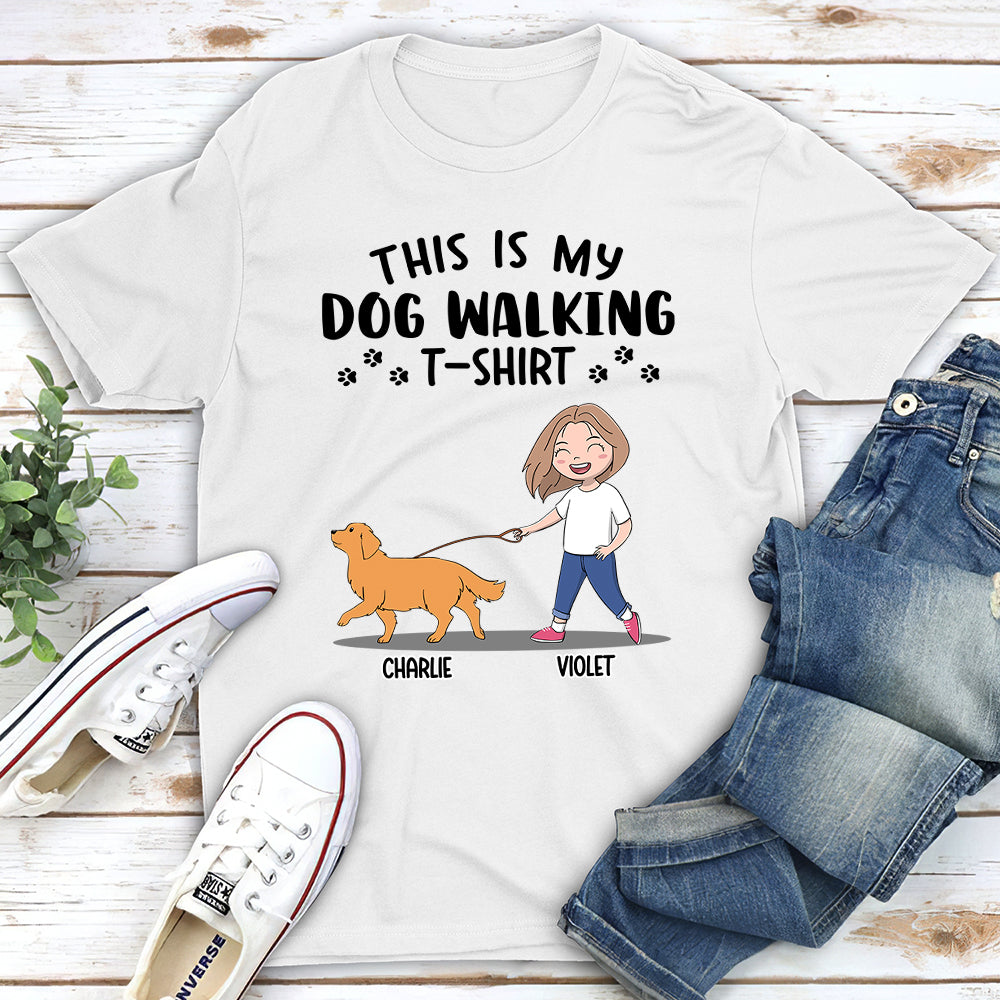 Customizable Unisex Dog Walking Personalized T-shirt - Ideal Gift for Pet Lovers
