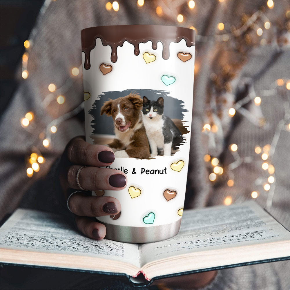 Personalized Custom 3D Inflated Tumbler with Coffee and Pet Photos