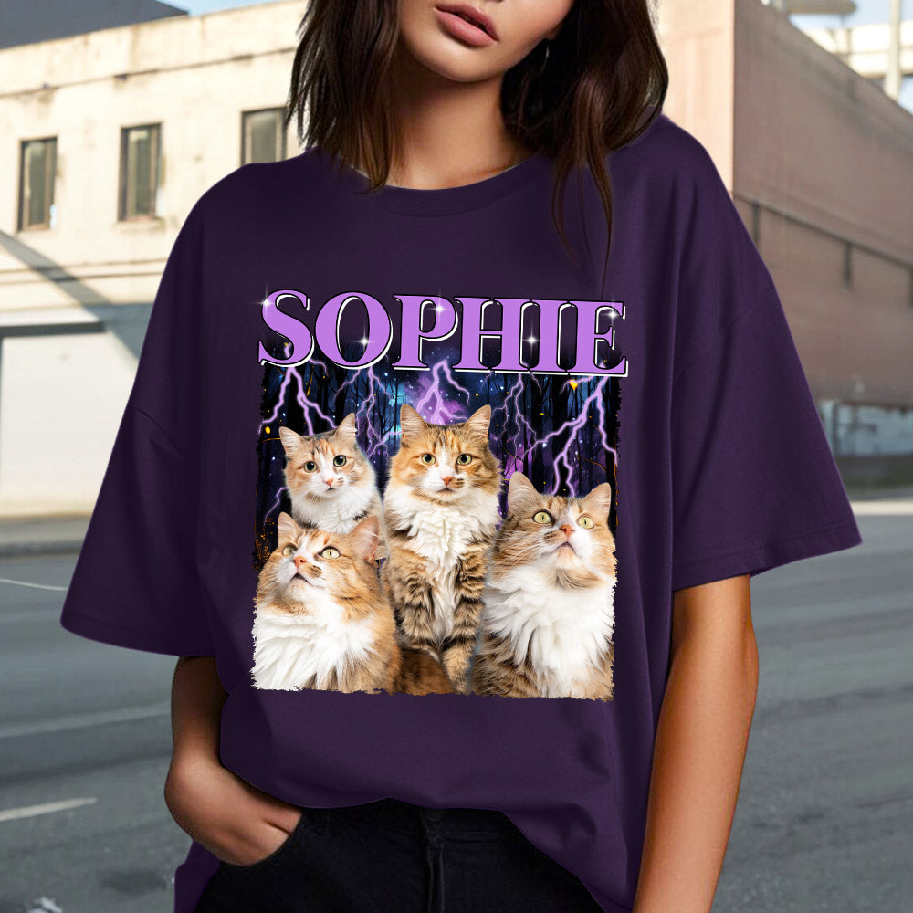 Custom Vintage Pet Face Personalized Unisex T-shirt - Version 10
