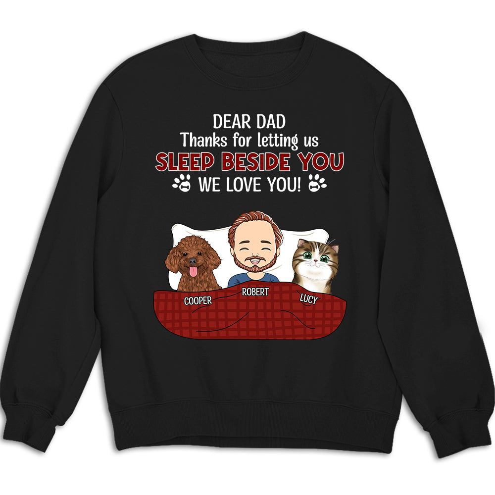 Personalized Custom Sleep Beside You Sweatshirt for Pet Lovers