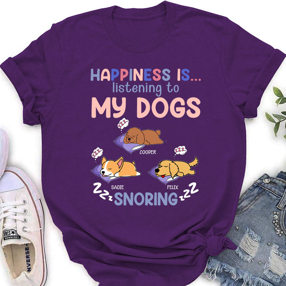 Personalized 'Listening To Dog Snoring' Women's T-shirt - Ideal Gift for Pet Lovers