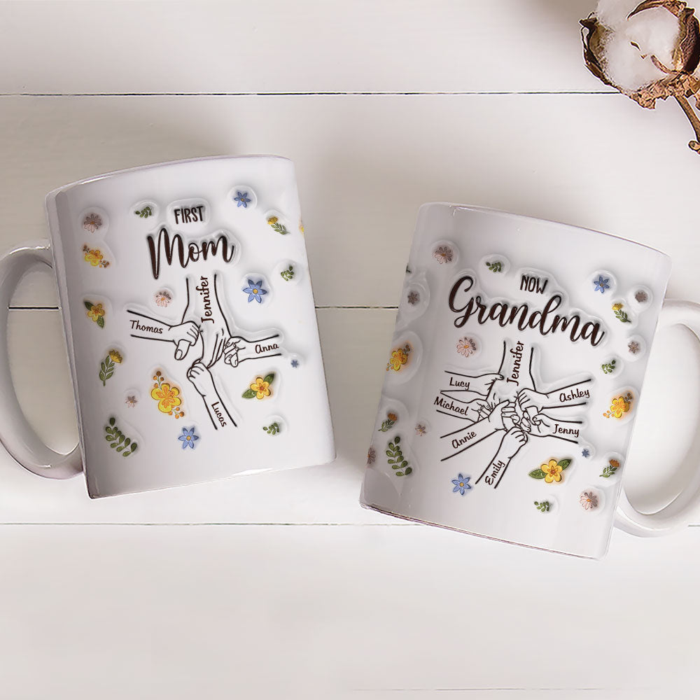 Personalized 3D Inflated Effect Mug for First - Time Moms Turned Grandmas