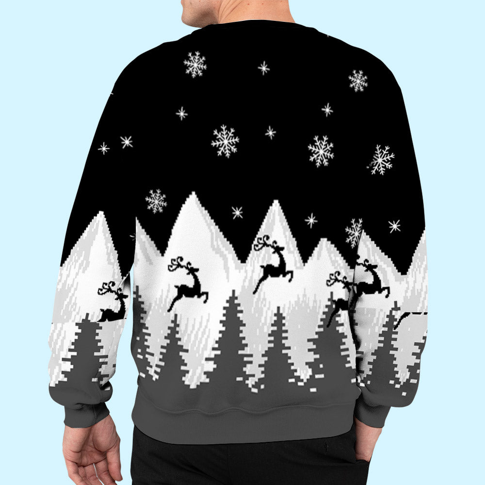Snowy Delight: Personalized All-Over-Print Sweatshirt for Pet Lovers