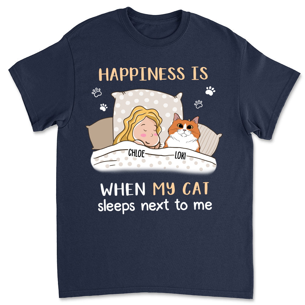 Personalized Unisex Cats Sleep Next To T-shirt - Ideal Gift for Pet Lovers