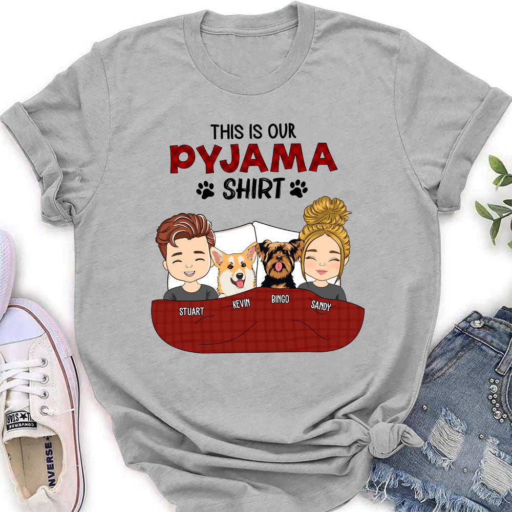 Personalized Custom Couple Pajama Shirts - Women's Version 2
