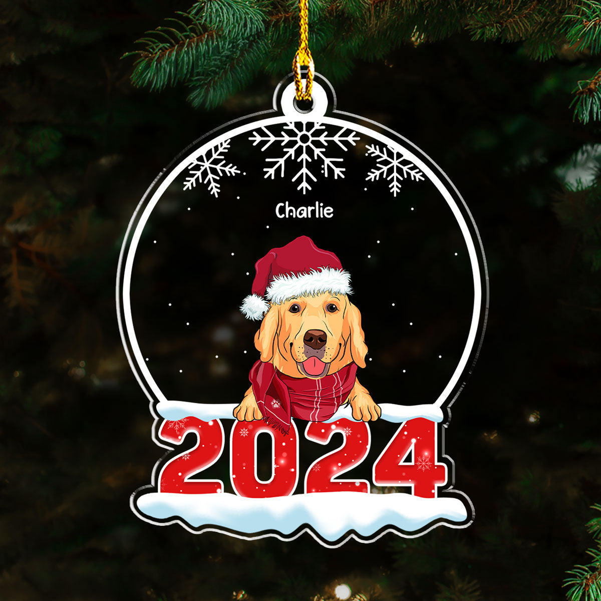 Customizable Personalized Pet Acrylic Snow Globe Ornament
