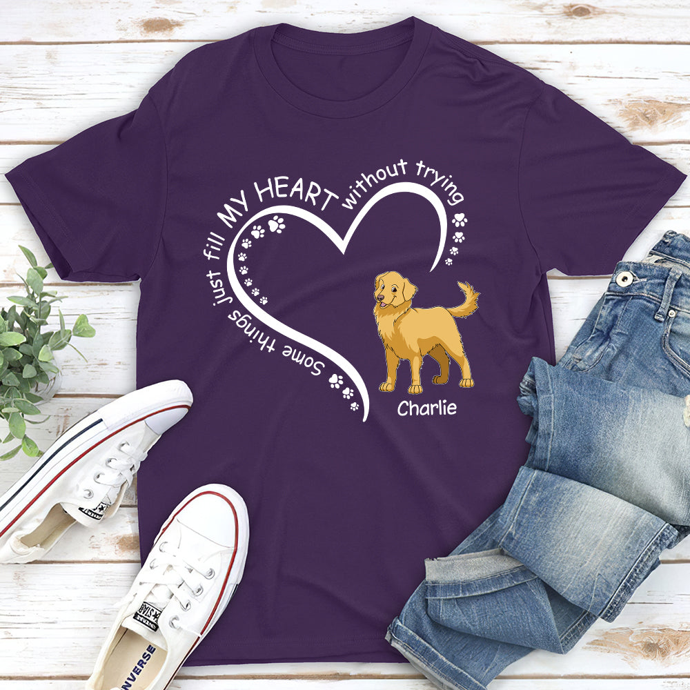 Personalized Custom Unisex 'Dogs Fill My Heart' T-shirt for Pet Lovers
