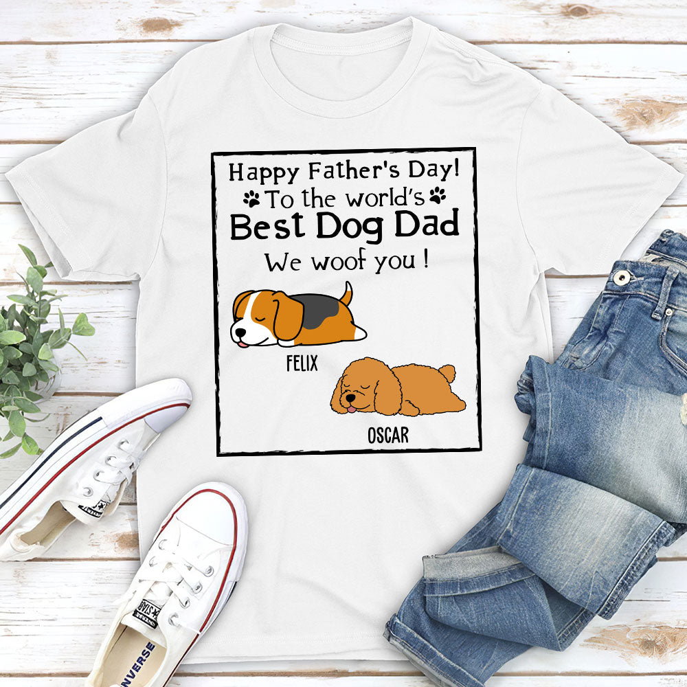 Woof Best Dog Dad - Customizable Unisex Personalized T-Shirt for Pet Lovers