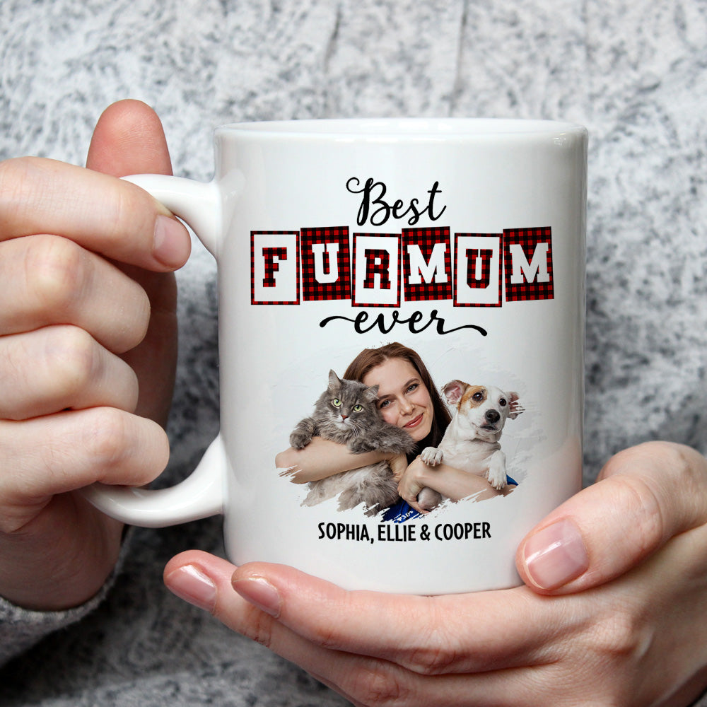 Personalized Custom Coffee Mug: Best Fur Mom and Dad Of The Year Photo Keepsake