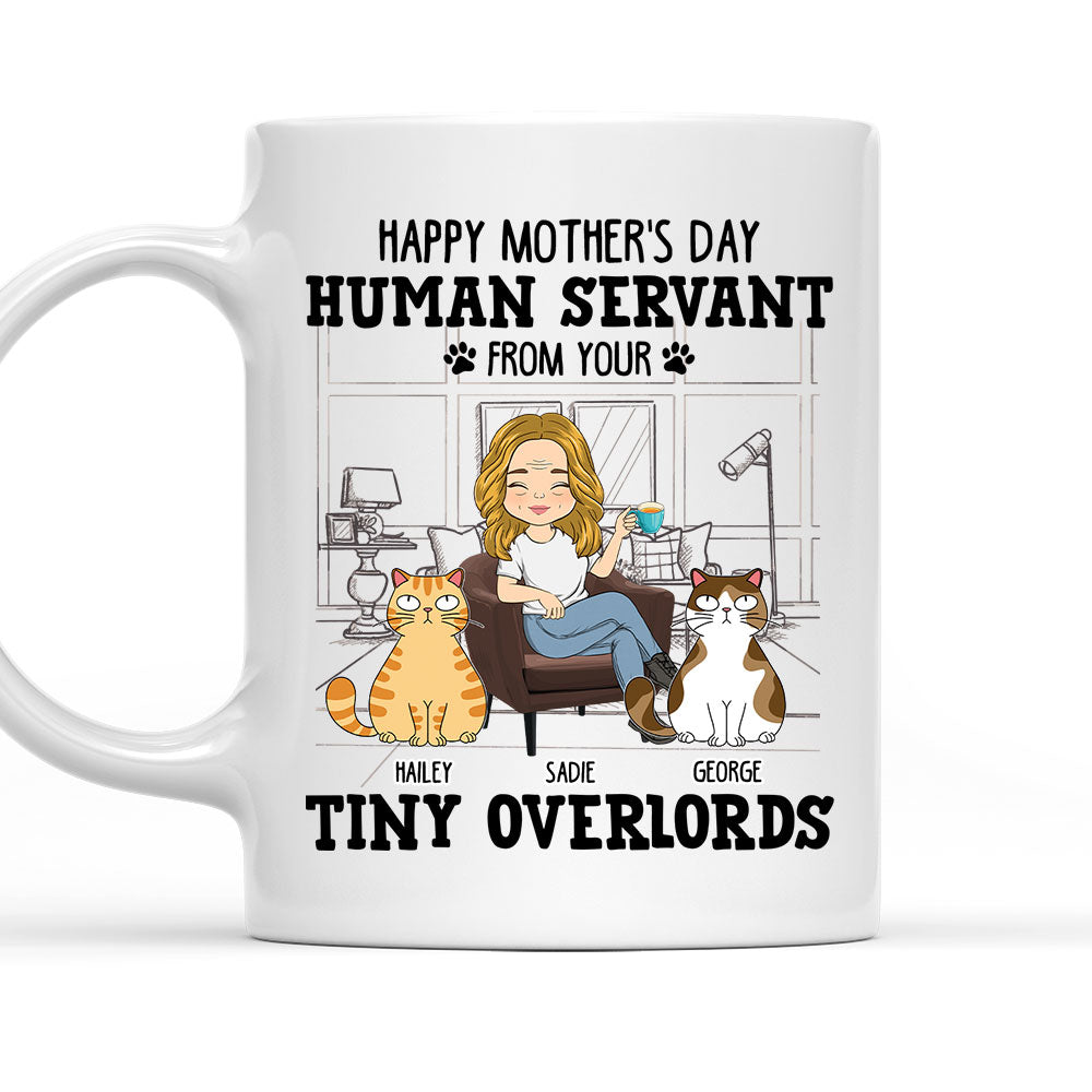 Customizable Personalized Coffee Mug: A Human Servant Gift for Cat Lovers