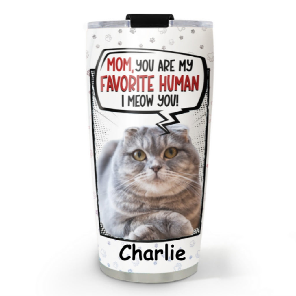 Personalized Favorite Cat Photo Tumbler - Unique Customizable Drinkware