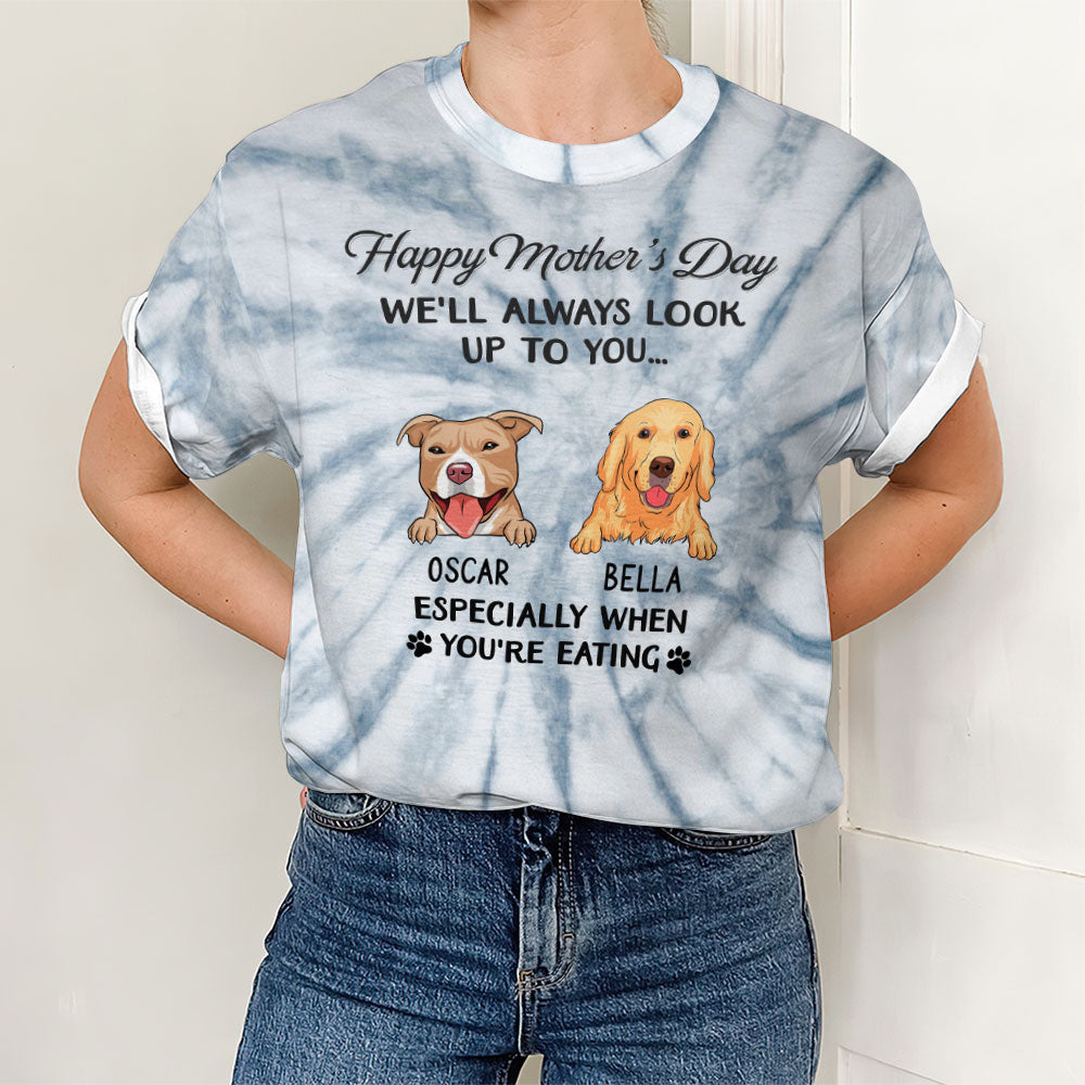 Personalized Custom All-over-print Dog T-shirt - Always Looking Up at You