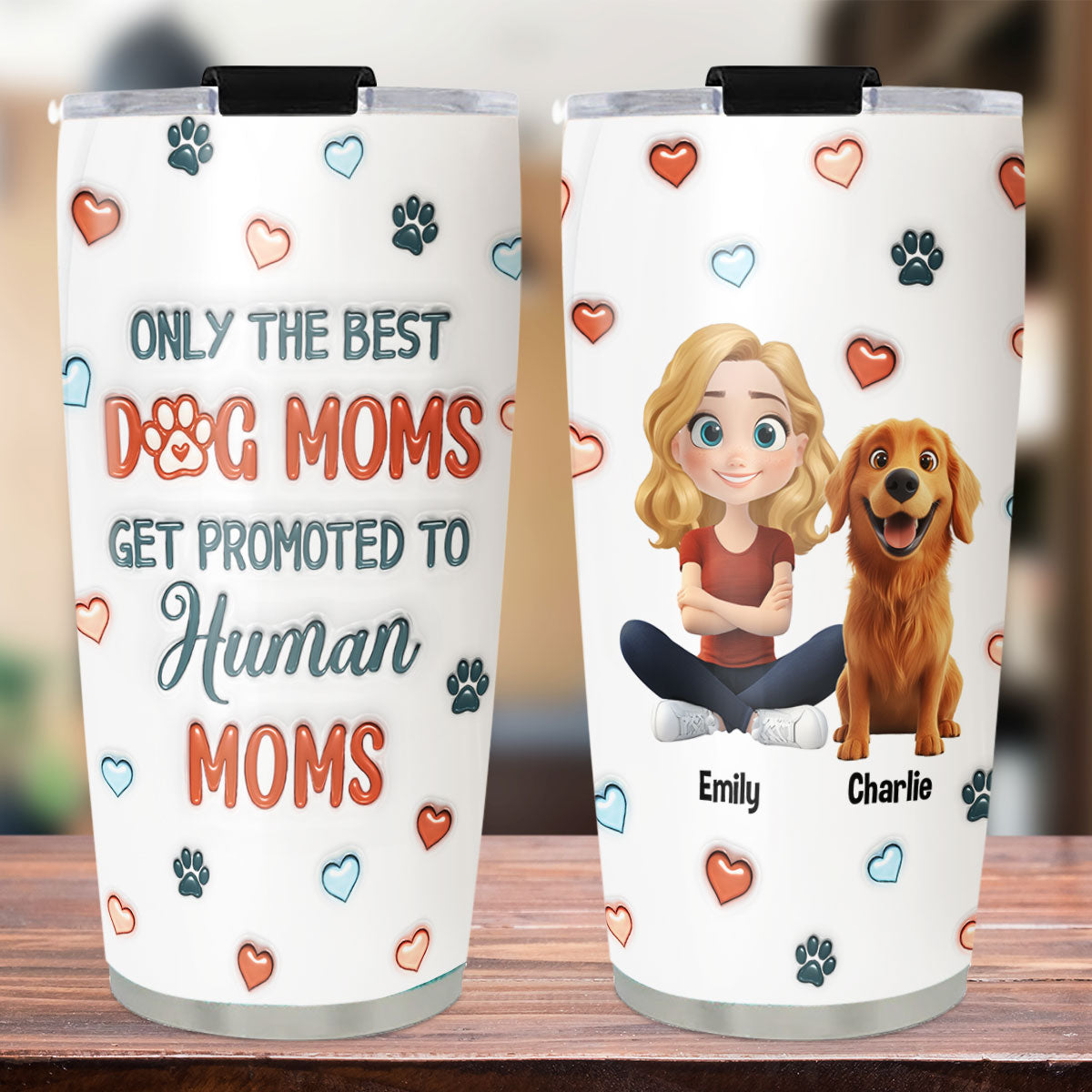 Personalized 3D Inflated Effect Tumbler - Ideal for Pet Parents Turning Human Parents