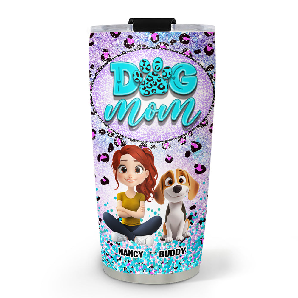 Personalized Dog Mom Paw Leopard Custom Tumbler - Ideal for All Occasions