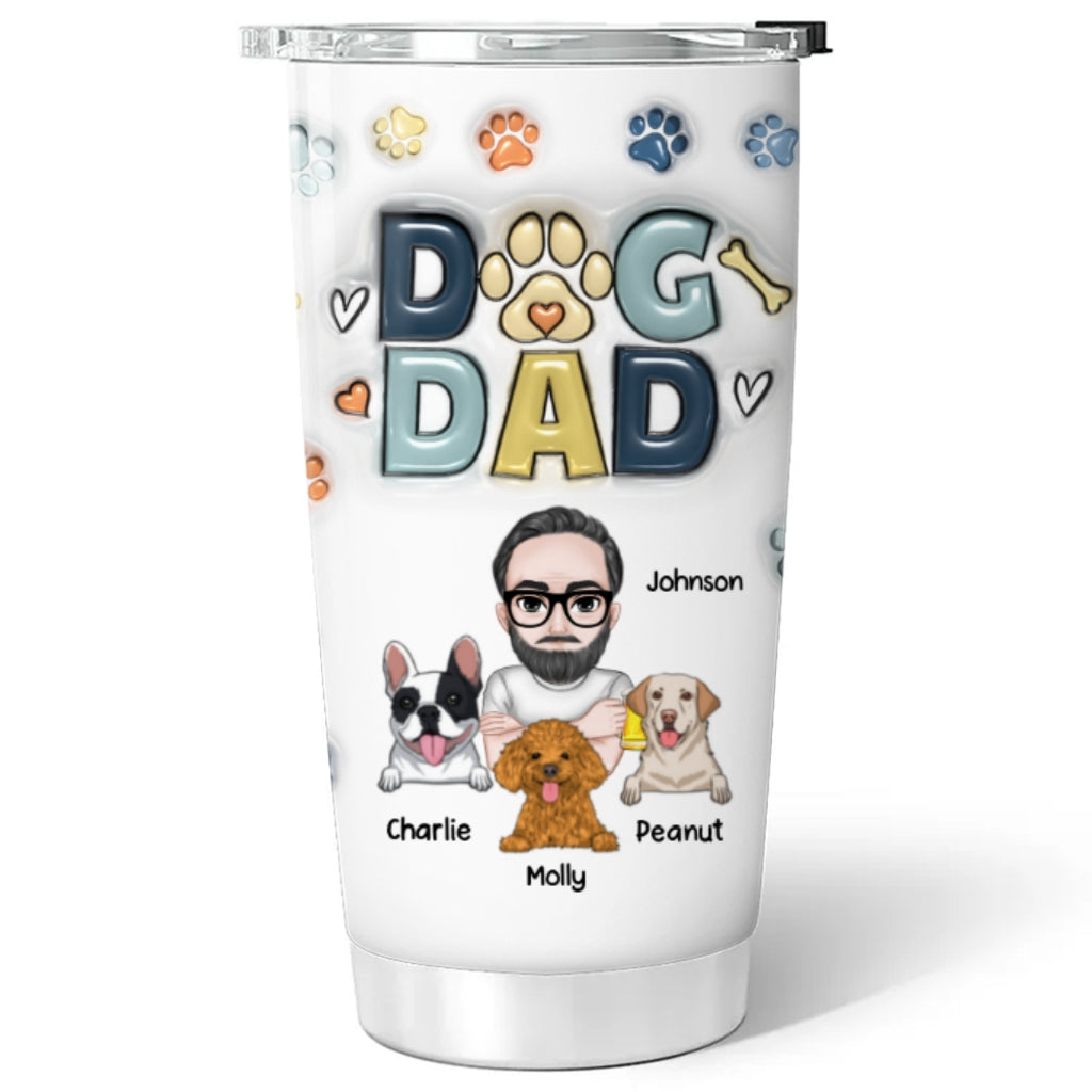 Personalized 3D Inflated Effect Custom Tumbler - Ideal for Dog Dads