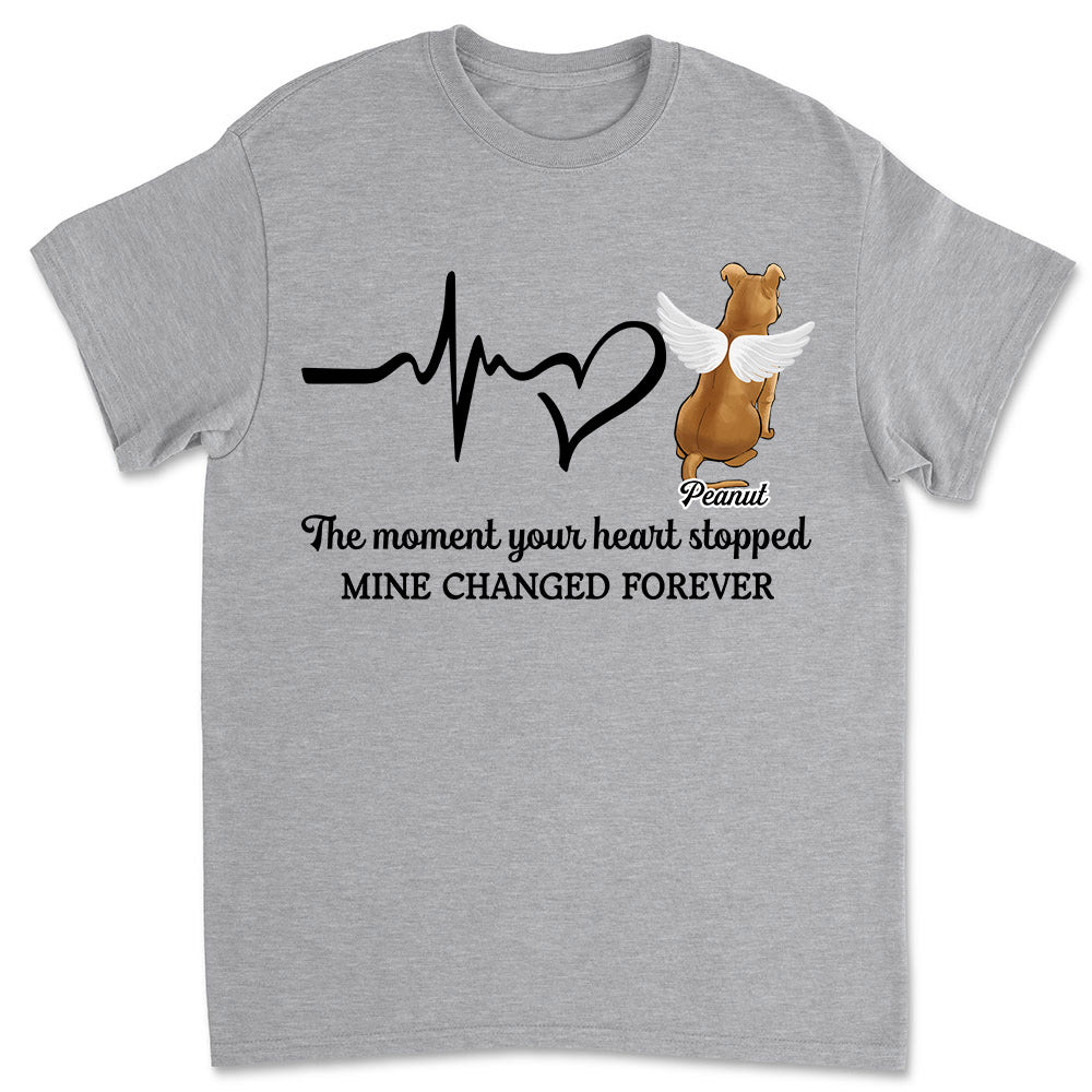 Personalized Custom Unisex Memorial T-shirt - Cherish the Moment Your Heart Stopped with Your Pet