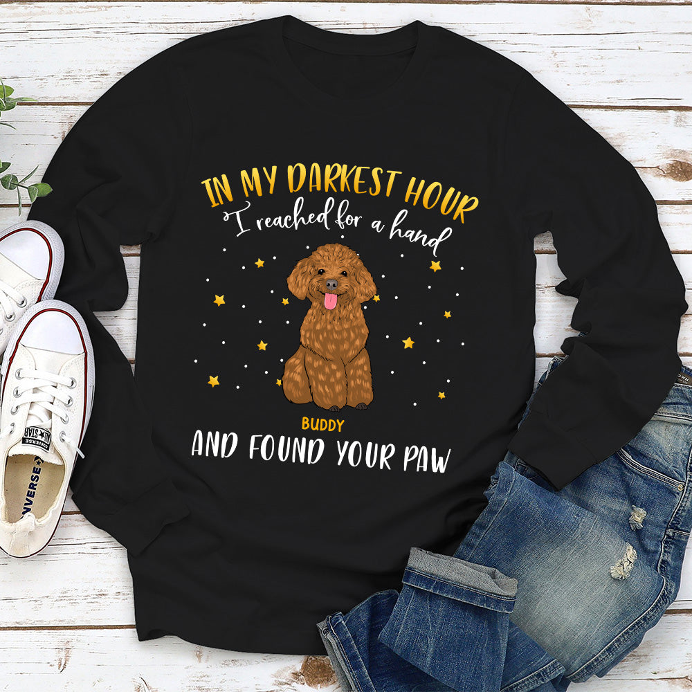 Personalized Custom Long Sleeve T-shirt - In My Darkest Hour, Ideal for Pet Lovers