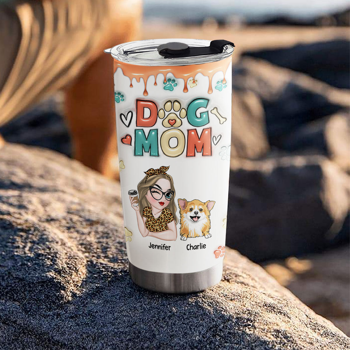Customizable 3D Inflated Effect Tumbler for Dog Moms