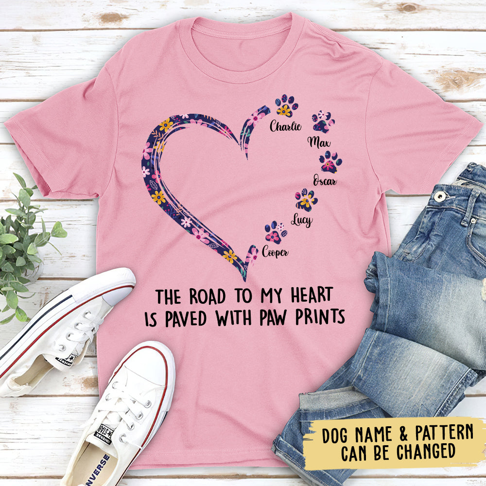 Personalized Road To Heart Pattern Unisex T-shirt - Ideal Gift for Pet Lovers