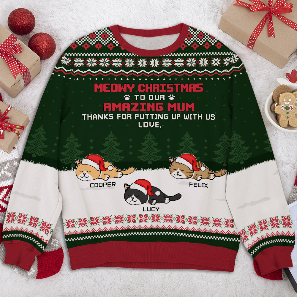 Personalized Custom All-Over-Print Christmas Sweatshirt for Amazing Dads