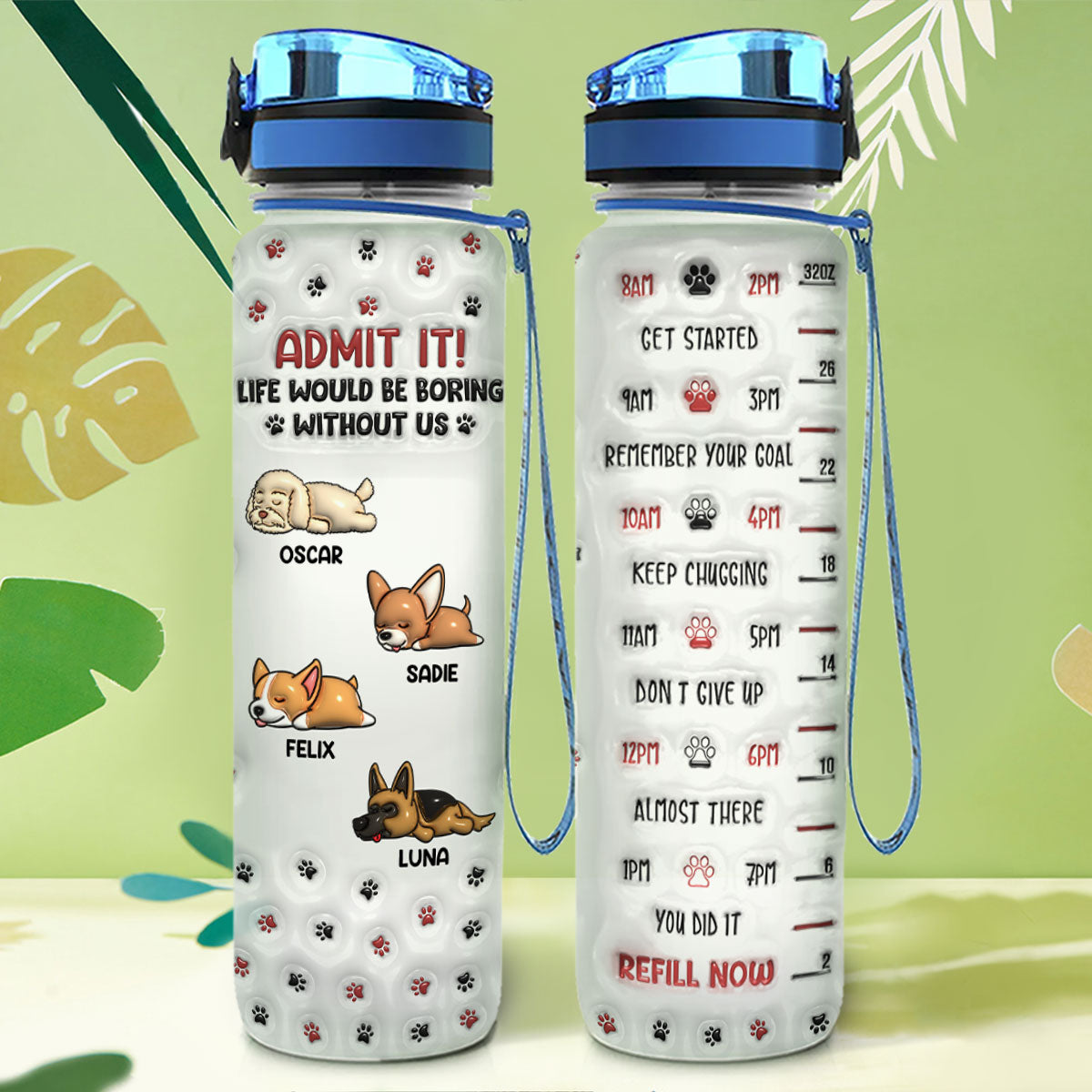 Personalized 3D Inflated Effect Water Tracker Bottle - Version 2: A Must - Have for Excitement