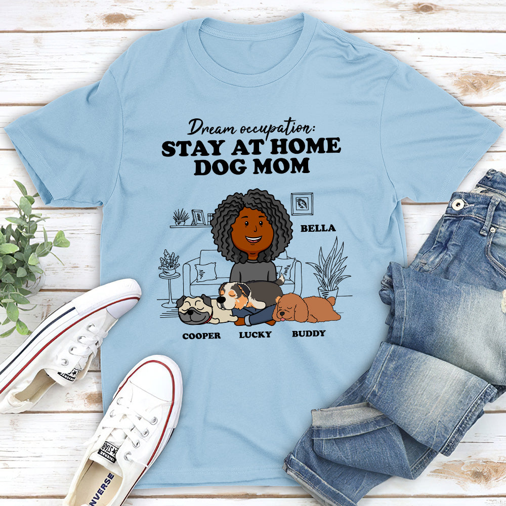 Customizable Stay-at-Home Dog Mom Unisex T-shirt - Ideal Gift for Pet Lovers
