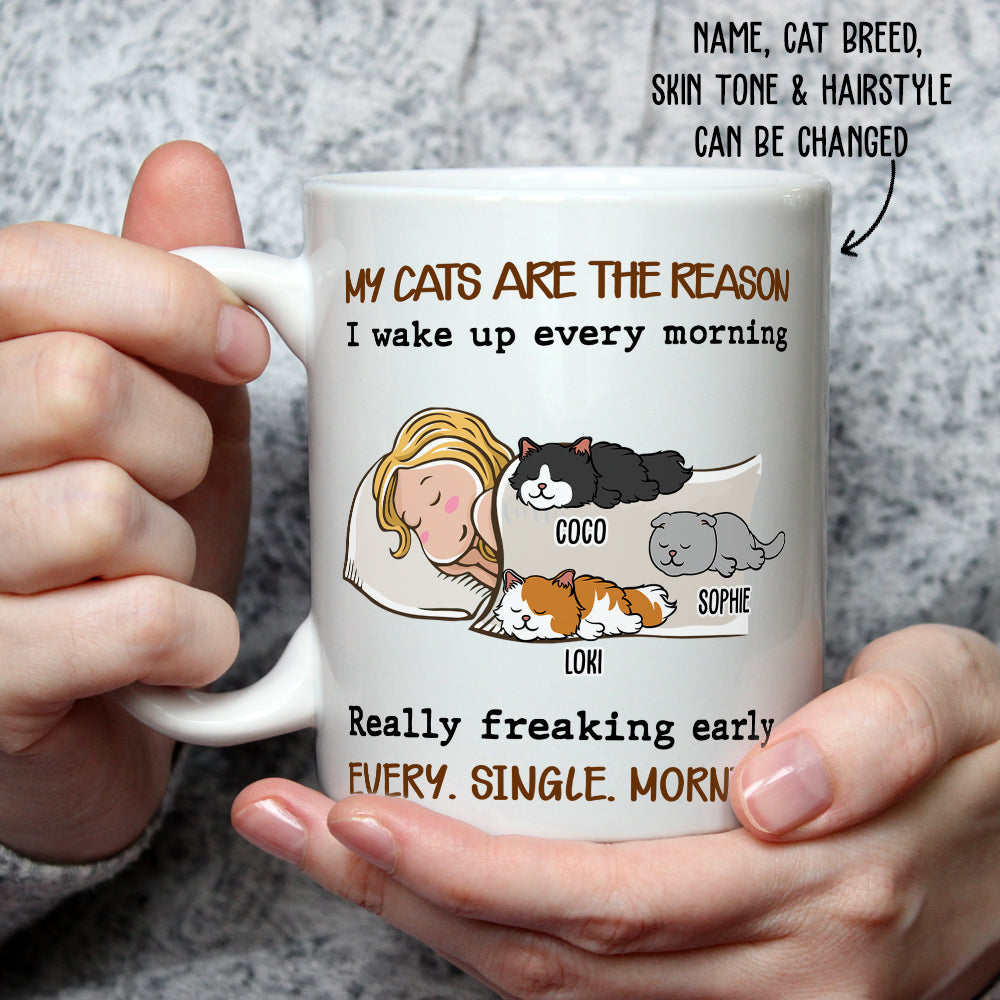 Personalized Custom 'My Cat Is The Reason' White Coffee Mug - Ideal Gift for Pet Lovers